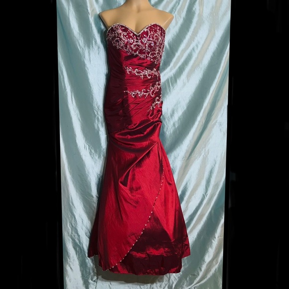 Exquisite, Tiffany, embellished,strapless mermaid formal ball gown. 12 runs sm. - Picture 1 of 14